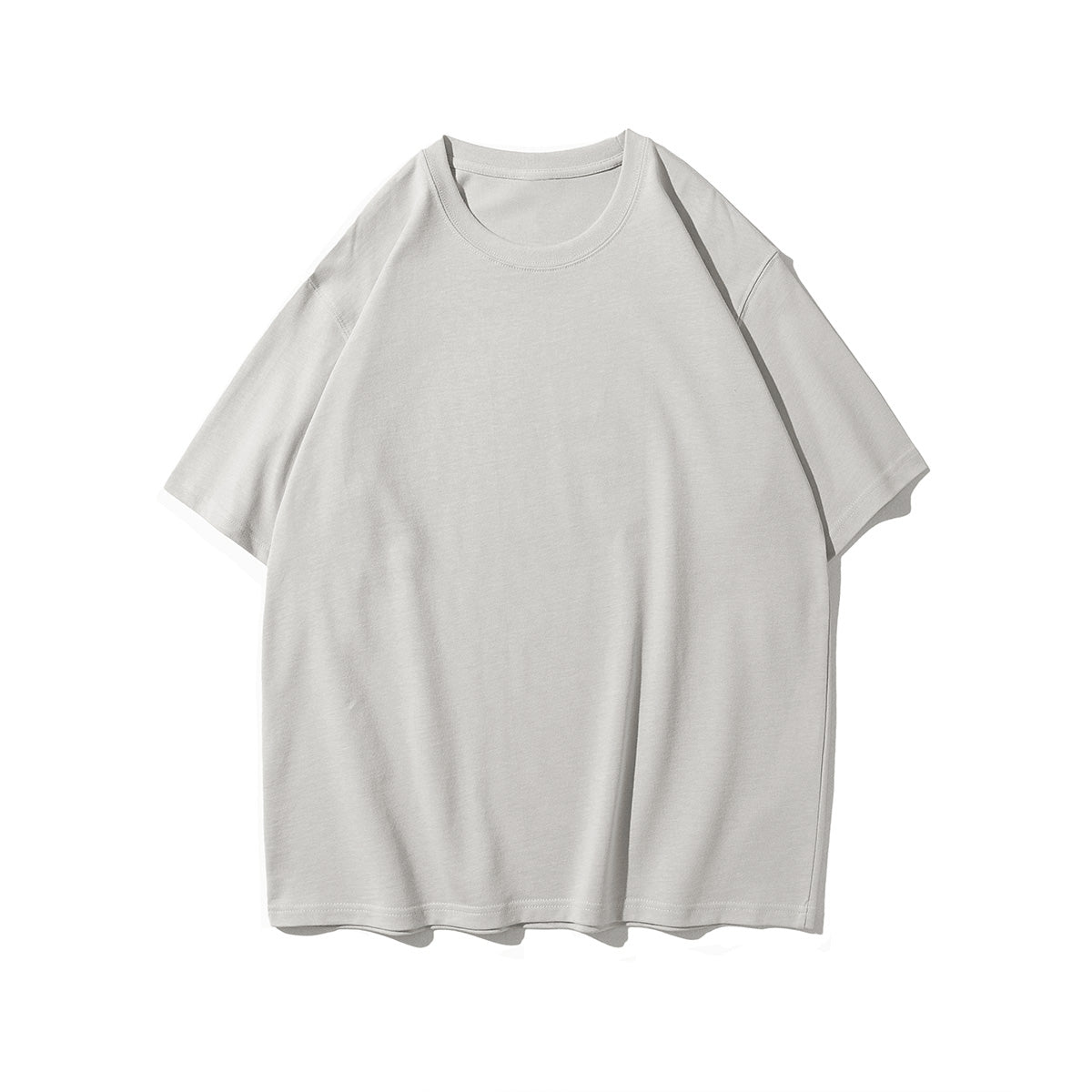 Mens Oversized Short Sleeve Solid Color T-shirt Gray