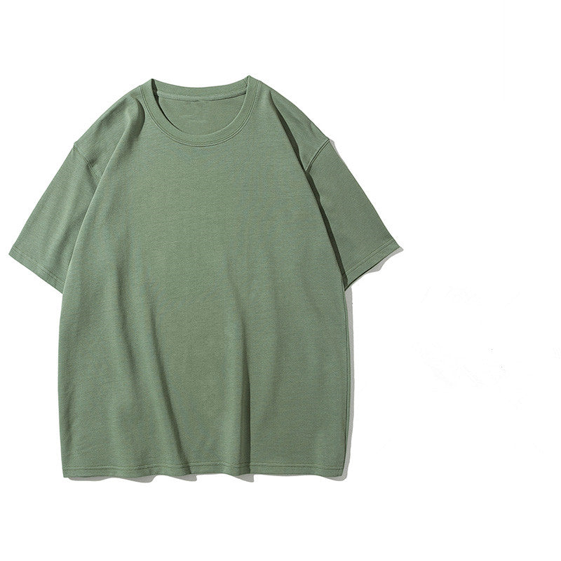 Mens Oversized Short Sleeve Solid Color T-shirt Green